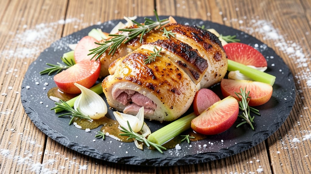 Chicken Fennel Apple Recipe: Herb-Infused Pan Sauce With Crunchy Celery Bites