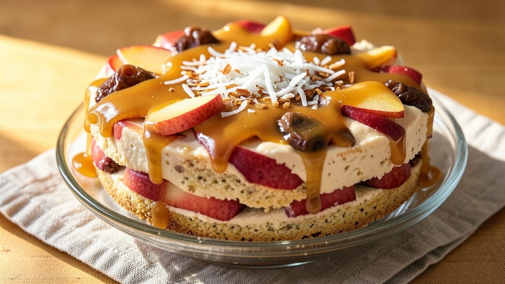 Raw Apple Cake Recipe With Caramel Sauce: Crunchy Top and Gooey Drizzle Combo