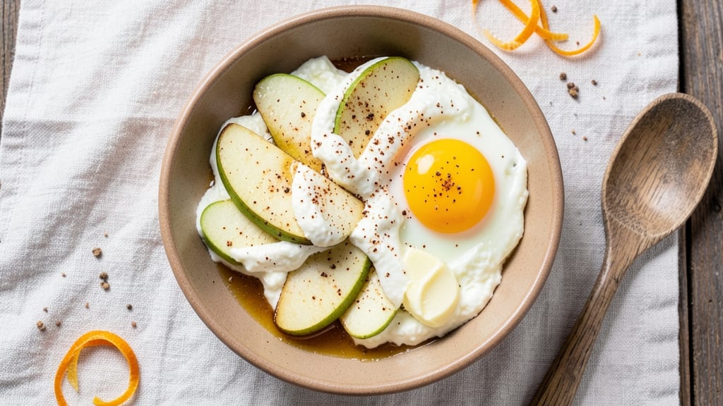 Baked Apple Cottage Cheese Breakfast Bowl Recipe: Warm Spiced Apple and Creamy Cottage Cheese Layers