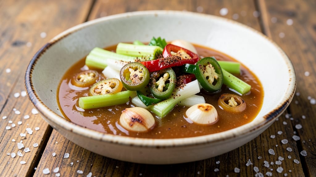Brisket Mop Sauce Recipe With Apple Juice: Celery-Pepper Crunch Balances Sweet-Tart Simmer