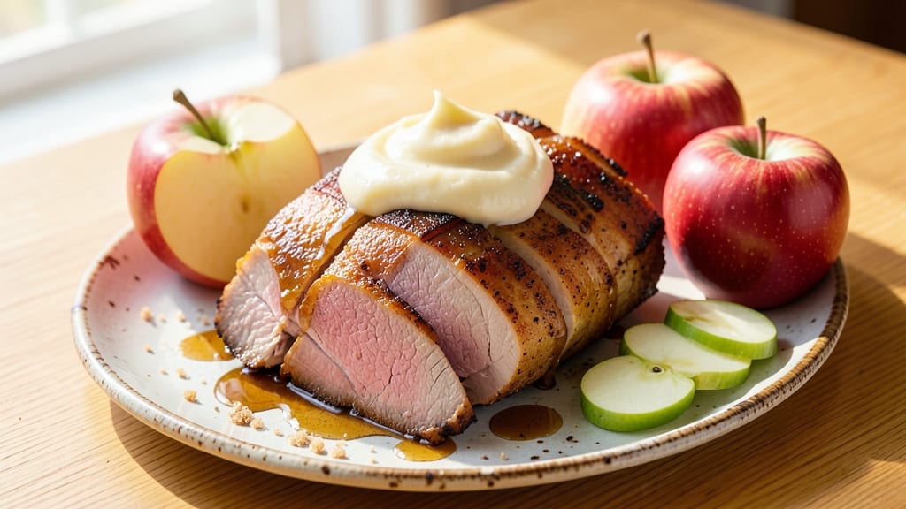 Pork and Apple Oven Recipe: Savory Apple Streusel Hugs Tender Meat