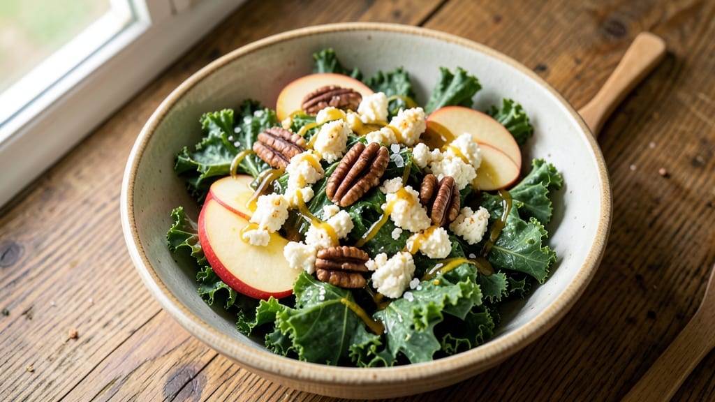 Kale Apple Goat Cheese Salad Recipe: Triple-Layered Texture With Tangy Dressing