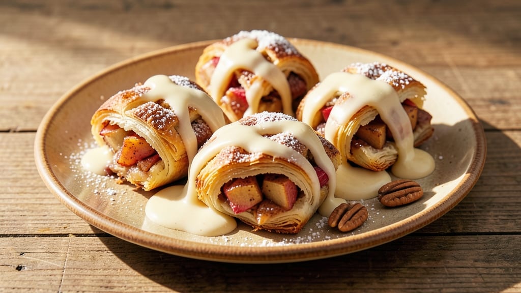 Apple Dumplings Recipe With Vanilla Sauce: Flaky Pastry Cradles Spiced Apple Filling