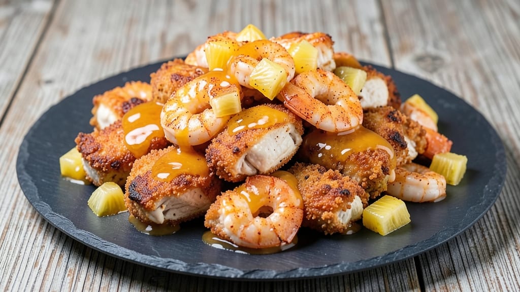 Crispy Pineapple Chicken and Shrimp Cheesecake Factory Copycat Recipe: Cheesecake Factory's Signature Sweet-Tart Glaze