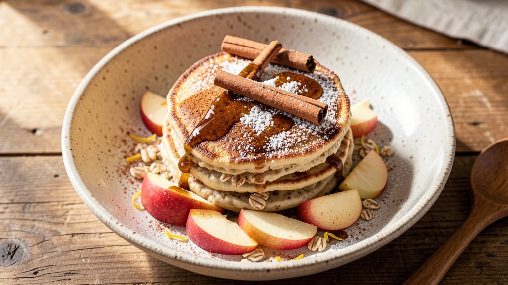 Apple Cinnamon Oatmeal Pancake Recipe: Fluffy Stacks With Warm Spice and Apple Fold-In
