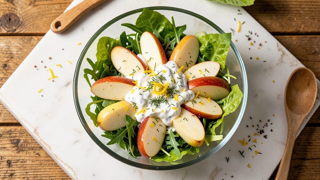 Washington Apple Salad Recipe: Crisp Apples and Herbed Yogurt Dressing