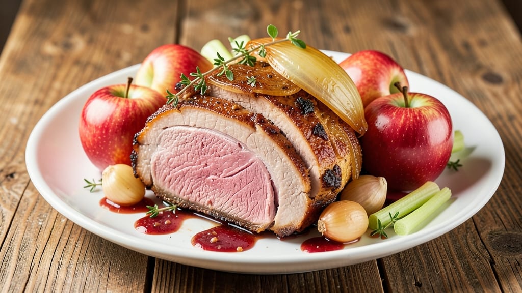 Pork Shoulder with Apples Recipe: Slow-Braised Celery Crunch Contrast