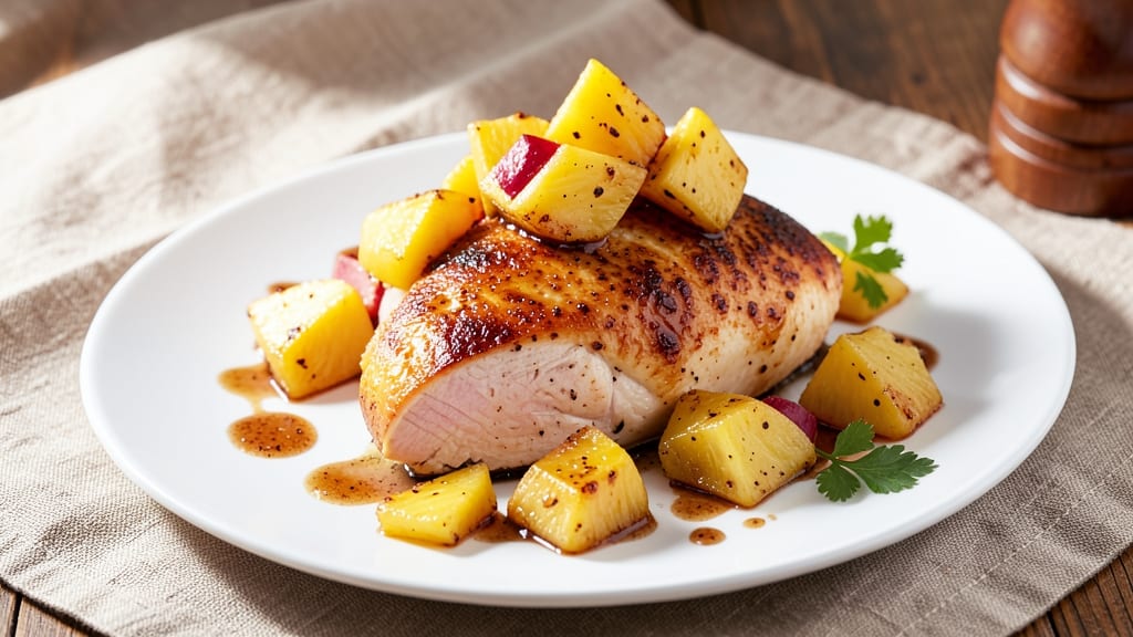 Baked Chicken Breast With Fresh Pineapple Recipe: Pineapple-Braised Juiciness and Crispy Edges