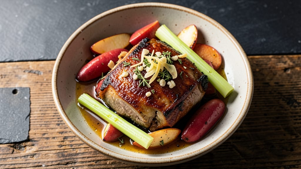 Pork Apple Sweet Potato Recipe: One-Pan Roasted Sweetness With Crispy Celery Topping