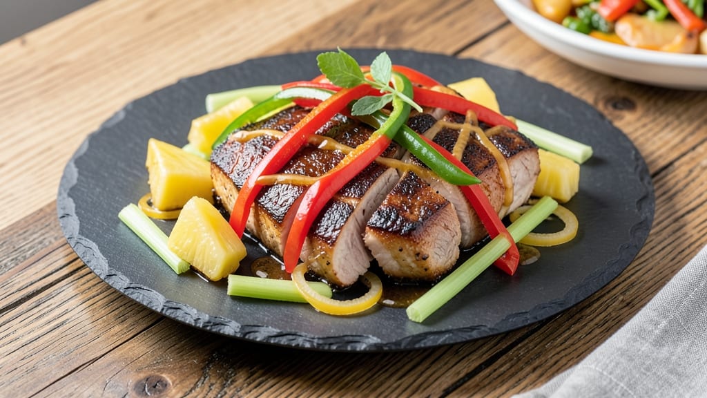 Pork Pineapple Peppers Recipe: Sweet-Tart Stir-Fry With Crunchy Celery Bites