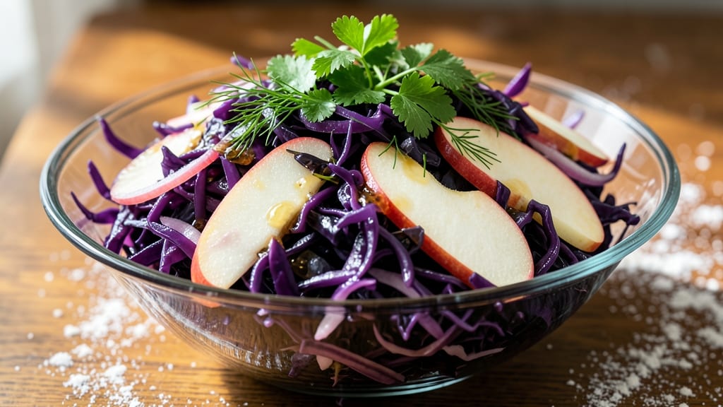 Purple Cabbage and Apple Coleslaw Recipe: Vibrant Purple-Pink Crunch with Sweet Tart Bite