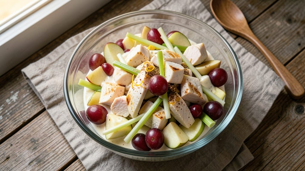 Apple Waldorf Chicken Salad Recipe: Crunchy Celery and Sweet Apple Bites in Every Bite