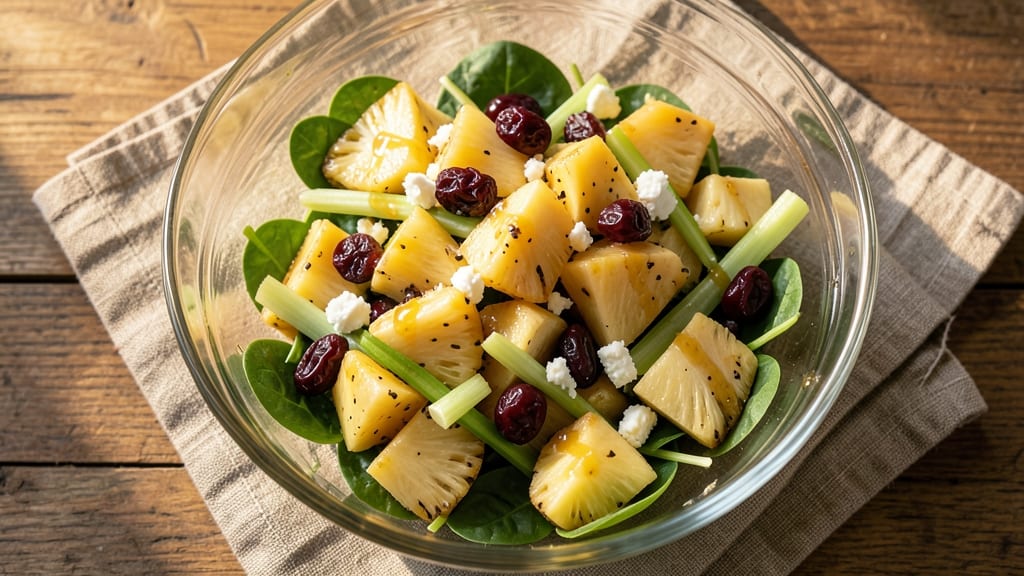 Cherry Pineapple Salad Recipe: Tropical Brightness With Crunchy Celery Zing