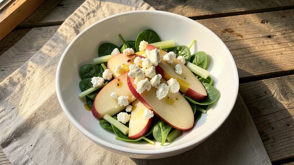 Apple and Goat Cheese Salad Recipe: Crisp Celery and Sweet Apple Balance