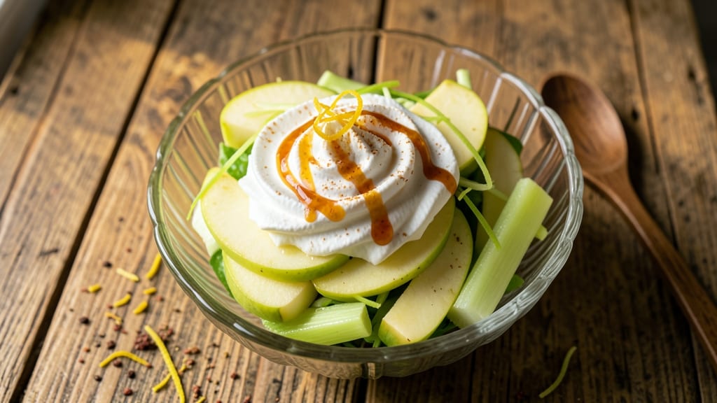 Apple Salad With Whipped Cream Recipe: Celery Crunch Meets Light Airy Sweetness