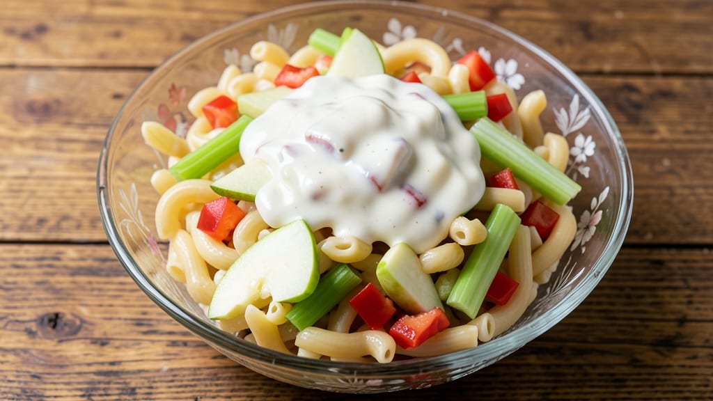 Apple Macaroni Salad Recipe: Celery-Pepper Crunch Meets Sweet Apple Bite