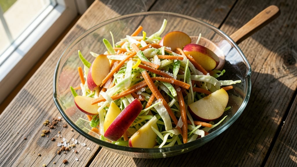 Cabbage Apple Carrot Coleslaw Recipe: Crunchy Celery-Free Freshness With Tangy Vinaigrette
