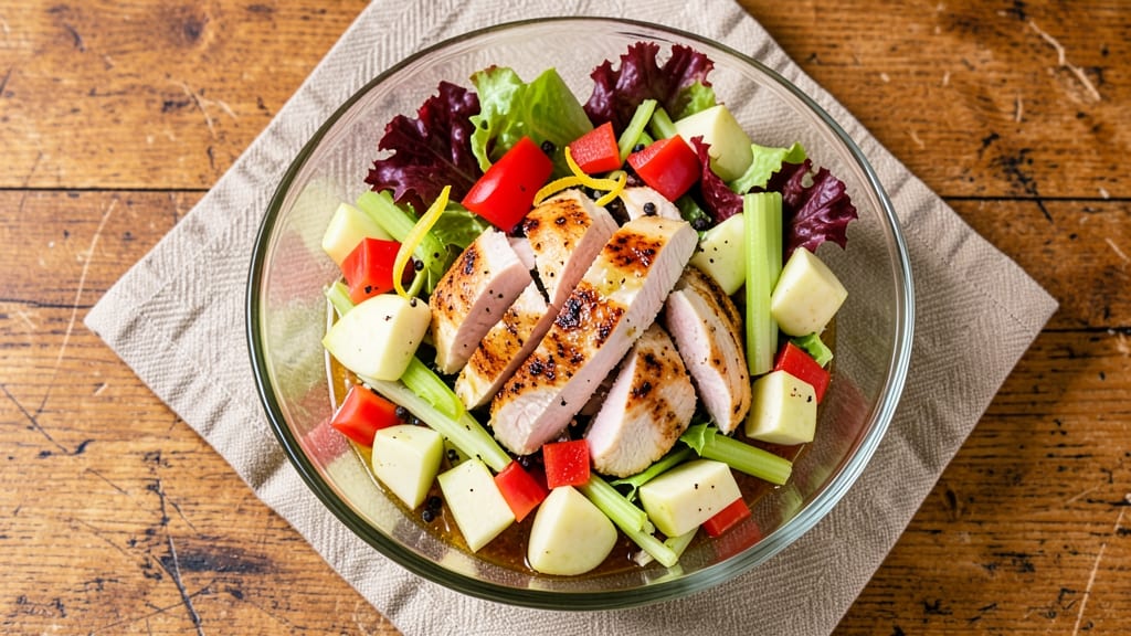 Chopped Chicken and Apple Salad Recipe: Celery-Pepper Crunch Meets Warm Cider Vinaigrette