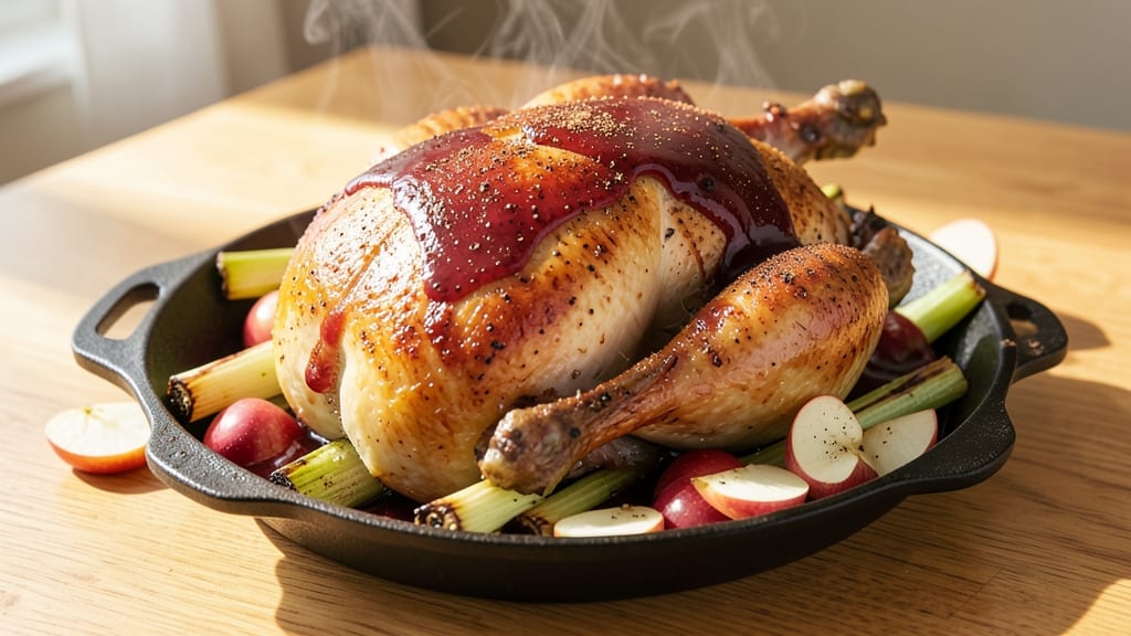 Apple Tea Turkey Recipe: Celery-Infused Spice Roast with Caramelized Apple Glaze