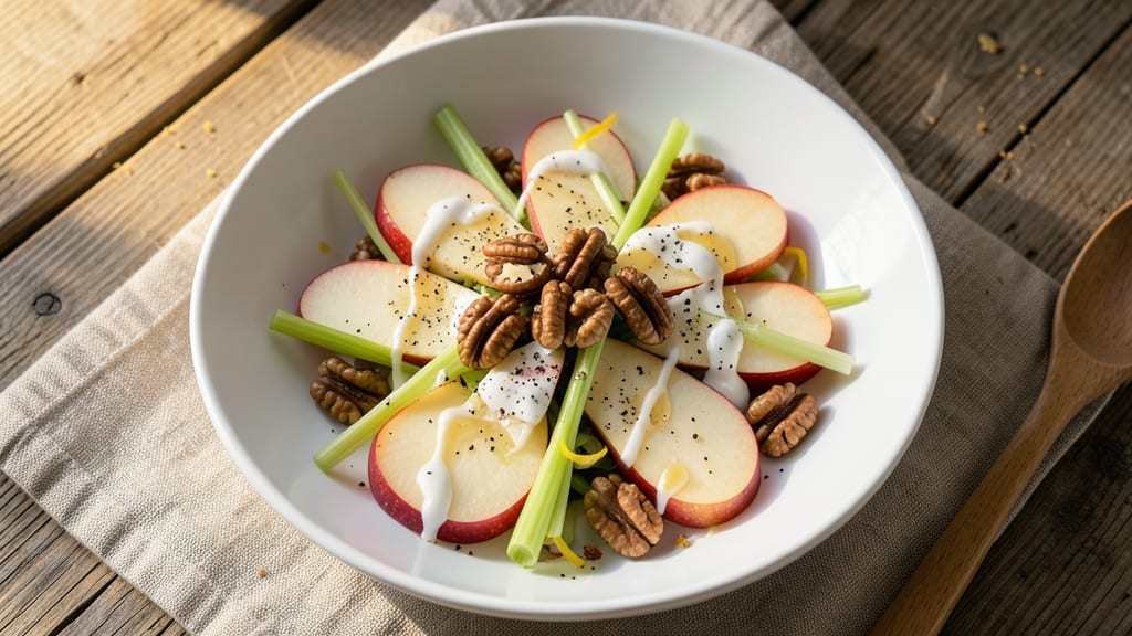 Apple Celery Walnut Salad Recipe: Crunchy Trio With Creamy Dressing Twist