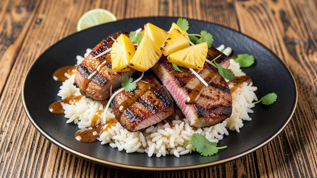 Pork Chops With Pineapple Rice Recipe: Sweet-Tart Glaze Meets Buttery Rice