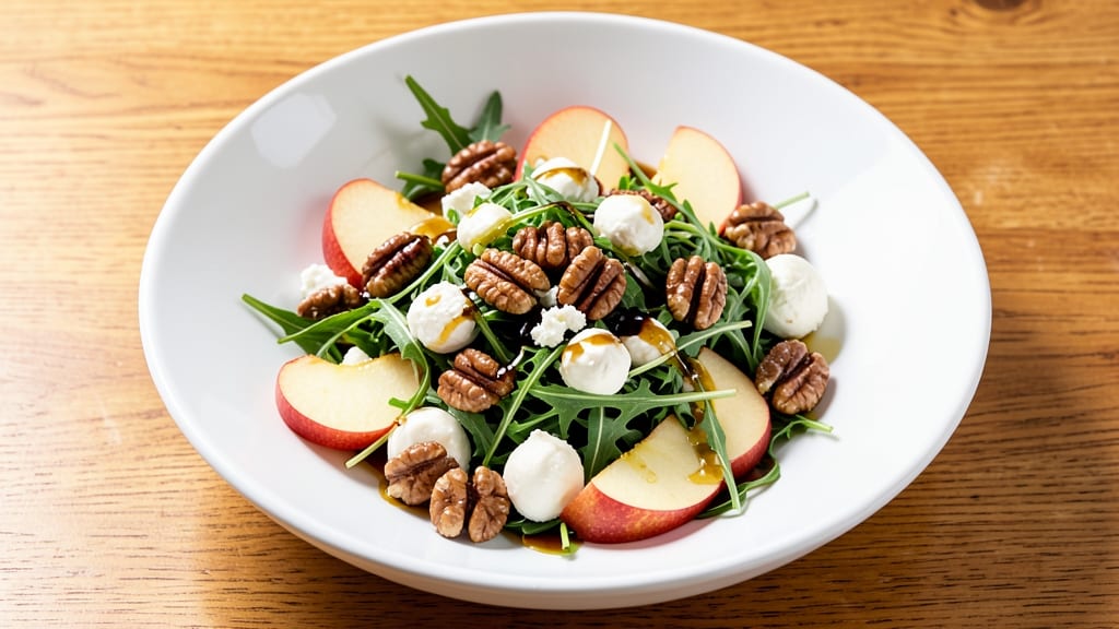 Apple Walnut Goat Cheese Salad Recipe: Crunchy Nutty Sweetness With Creamy Tang