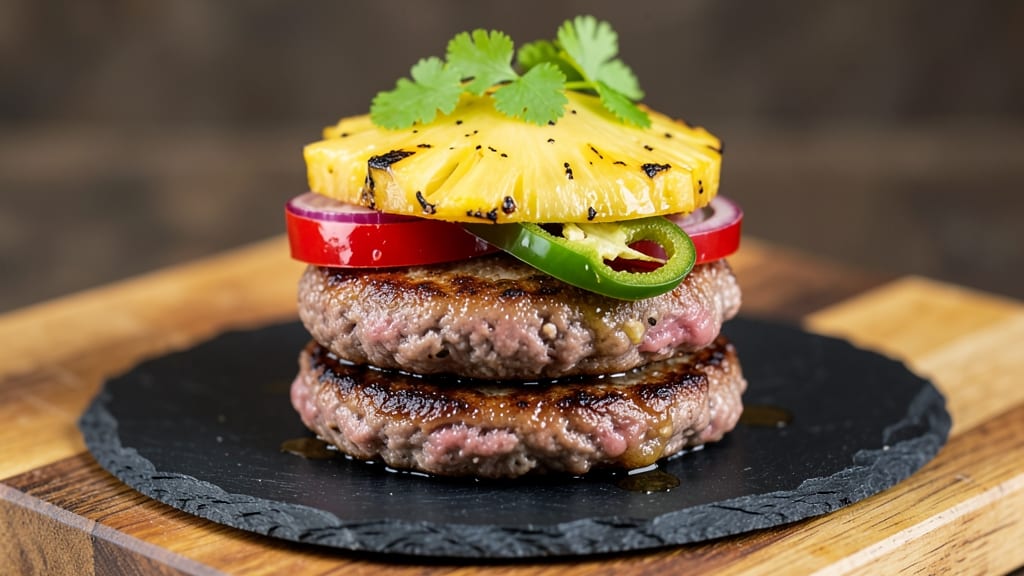 Pineapple Burgers Recipe: Juicy Beef Patties with Tropical Salsa Topping