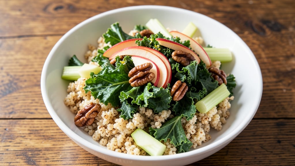 Kale Apple Quinoa Salad Recipe: Crunchy Celery and Tart Apple Refreshment