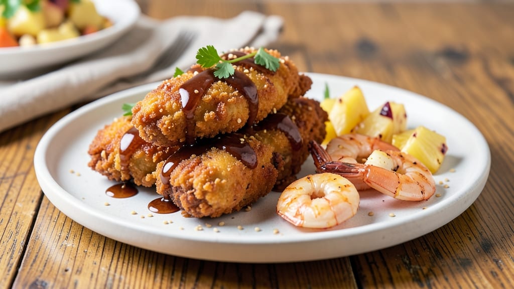 Cheesecake Factory Crispy Pineapple Chicken and Shrimp Recipe: One-Pan Tropical Feast with Caramelized Edges