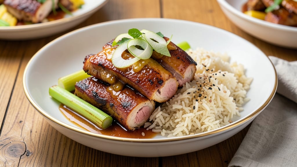 Pineapple Chicken Over Rice Recipe: Sweet-Tart Glaze with Crisp Celery Bite