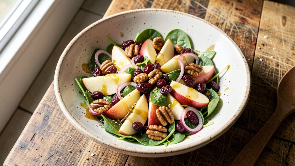 Fresh Apple Cranberry Pecan Salad Recipe: Crunchy Nut and Tart Fruit Balance