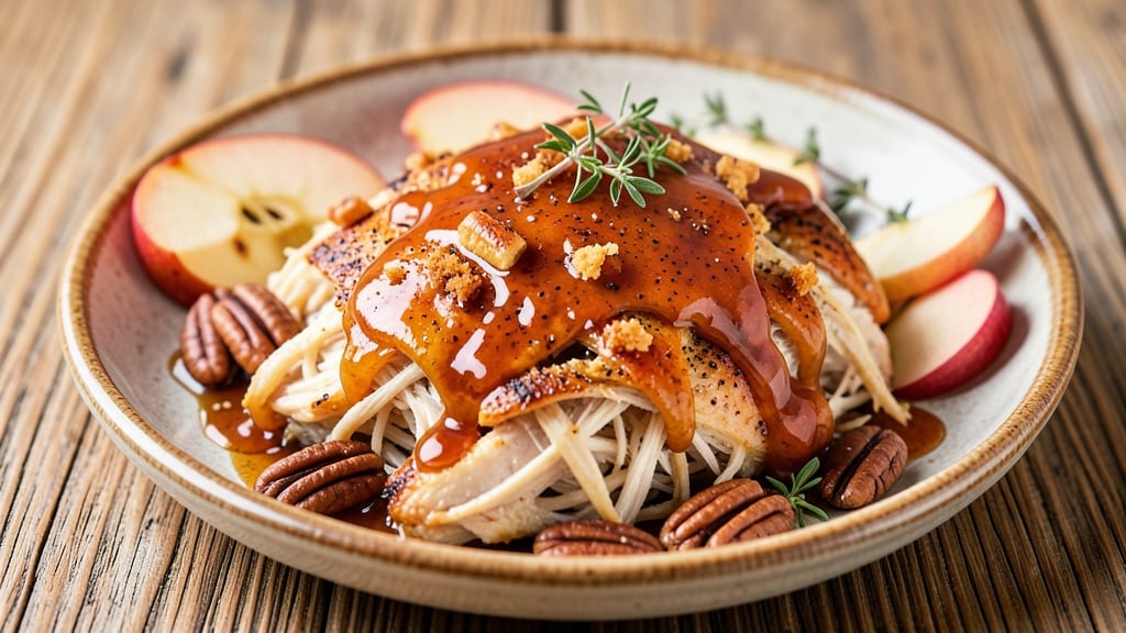 Slow Cooker Apple Cider Pulled Chicken Recipe: Smoky-Sweet Sauce with Celery Crunch Contrast