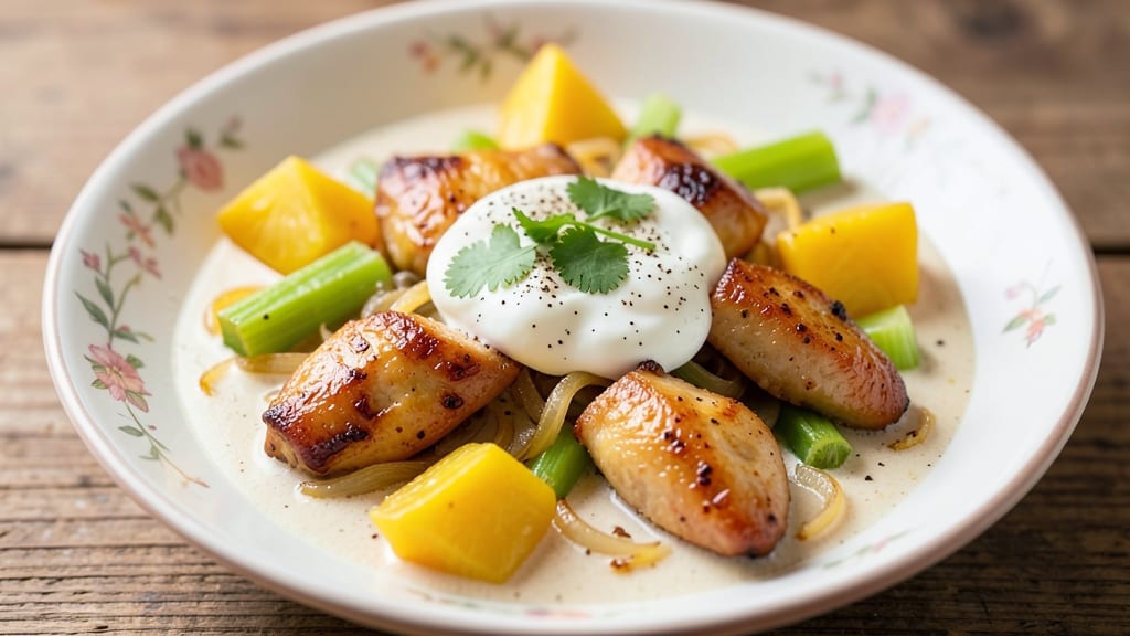 Chicken Pineapple Indian Curry Recipe: Fragrant Coconut Milk Simmer With Celery Crunch