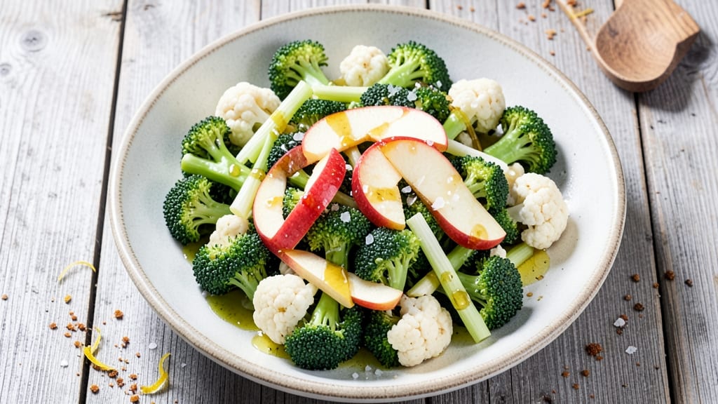 Apple Broccoli Cauliflower Salad Recipe: Crunchy Celery and Apple Brightness