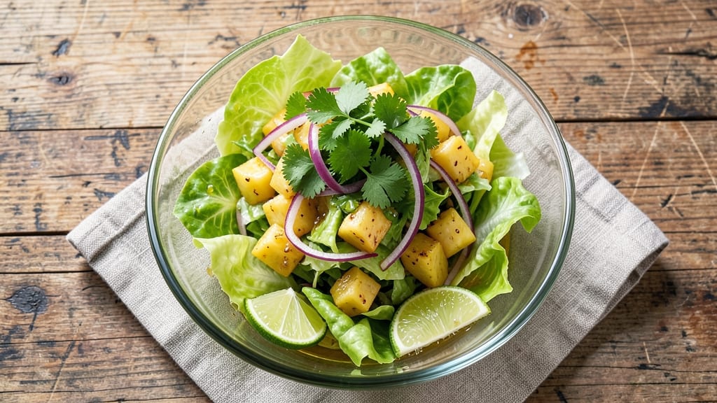 Green Salad with Pineapple Recipe: Tropical Crunch Meets Sweet Citrus Zing
