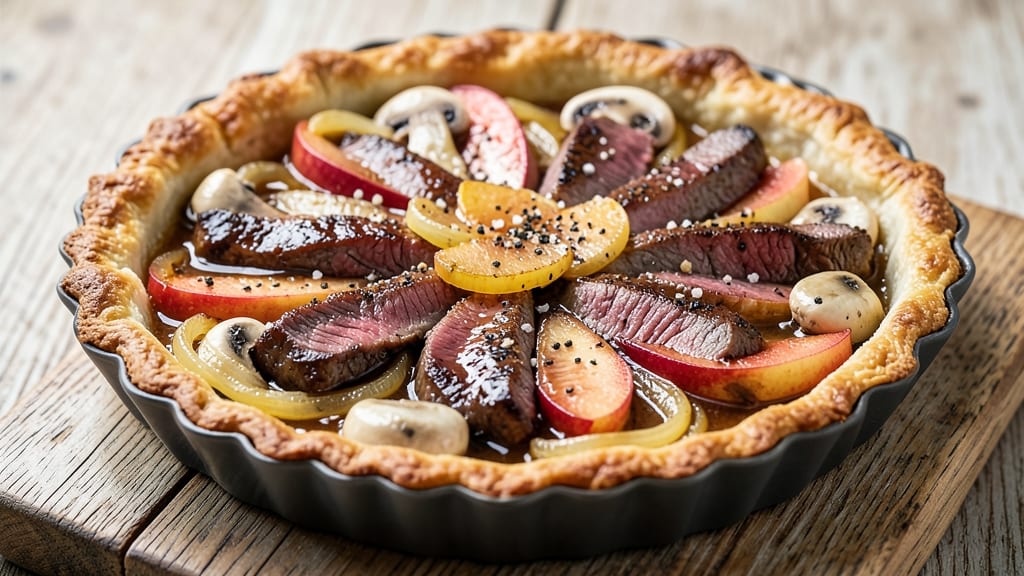 Omaha Steak Apple Tart Recipe: Braised Beef and Celery-Pepper Crunch in One Pan