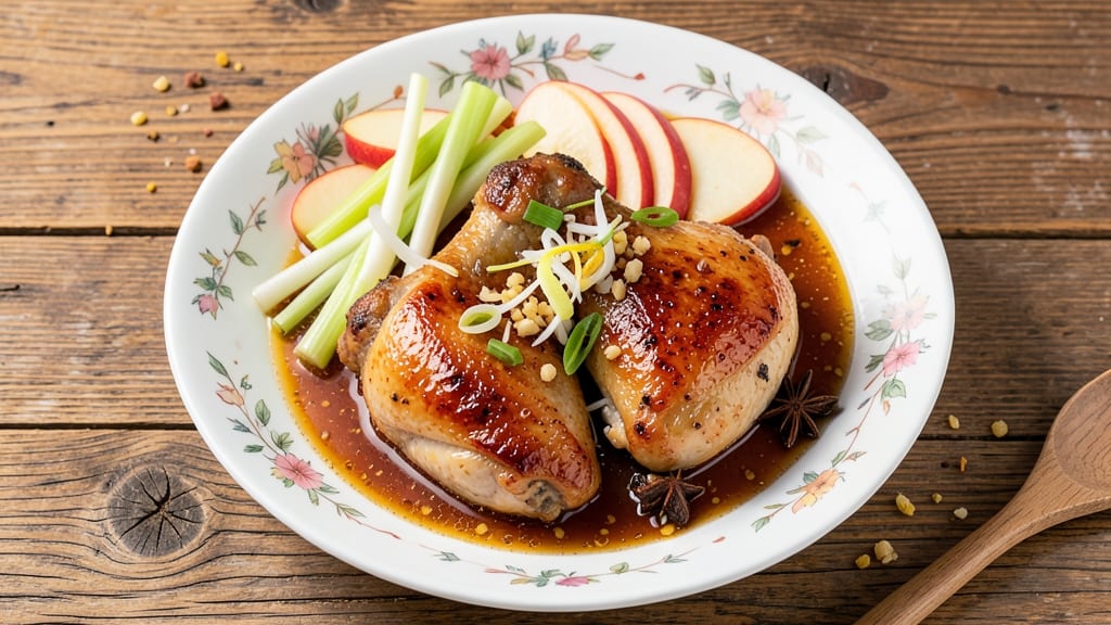 Chicken With Apple Chinese Menu Recipe: Sweet-Spiced Braise With Celery Crunch