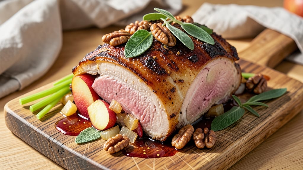 Apple Walnut Stuffed Pork Roast Recipe: Crunchy Celery and Sweet Apple Fusion