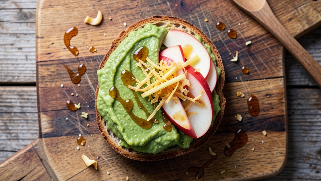 Avocado Toast With Apple and Ginger Recipe: Crunchy Celery, Sweet Apple, and Zesty Bite