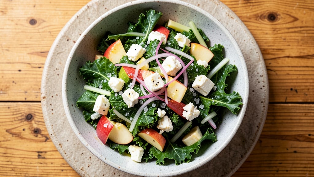 Kale Apple Feta Salad Recipe: Crunchy Celery and Tangy Feta Bite
