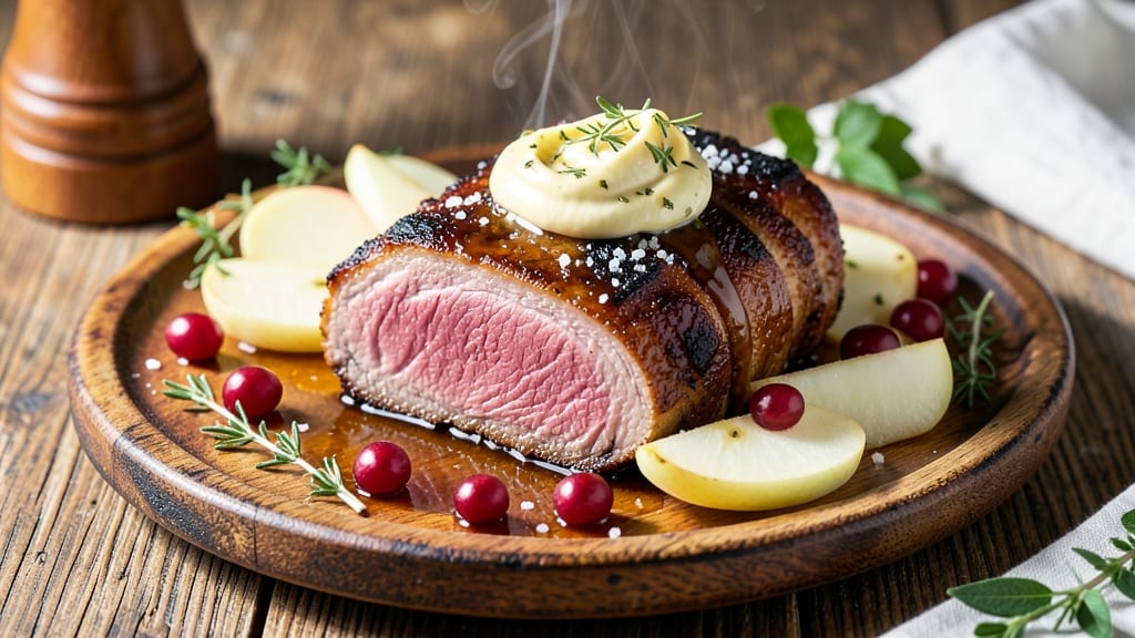 Cranberry Dijon Pork Loin With Apple Cider Glaze Recipe: Sweet-Tart Gloss That Caramelizes Edges
