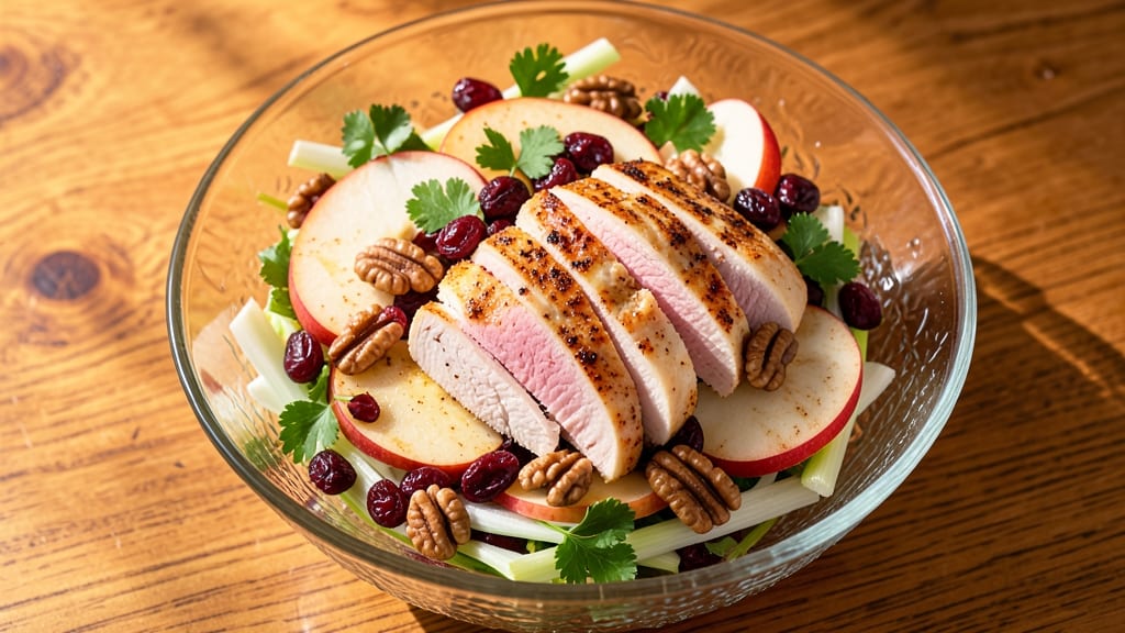 Chicken Cranberry Apple Walnut Salad Recipe: Sweet-Tart Balance with Crunchy Celery Twist